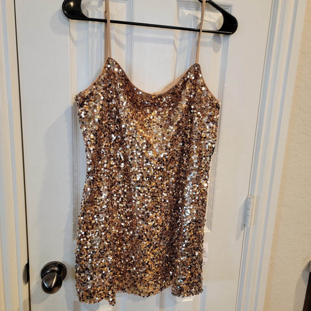ASOS Gold Sequin Mini Dress